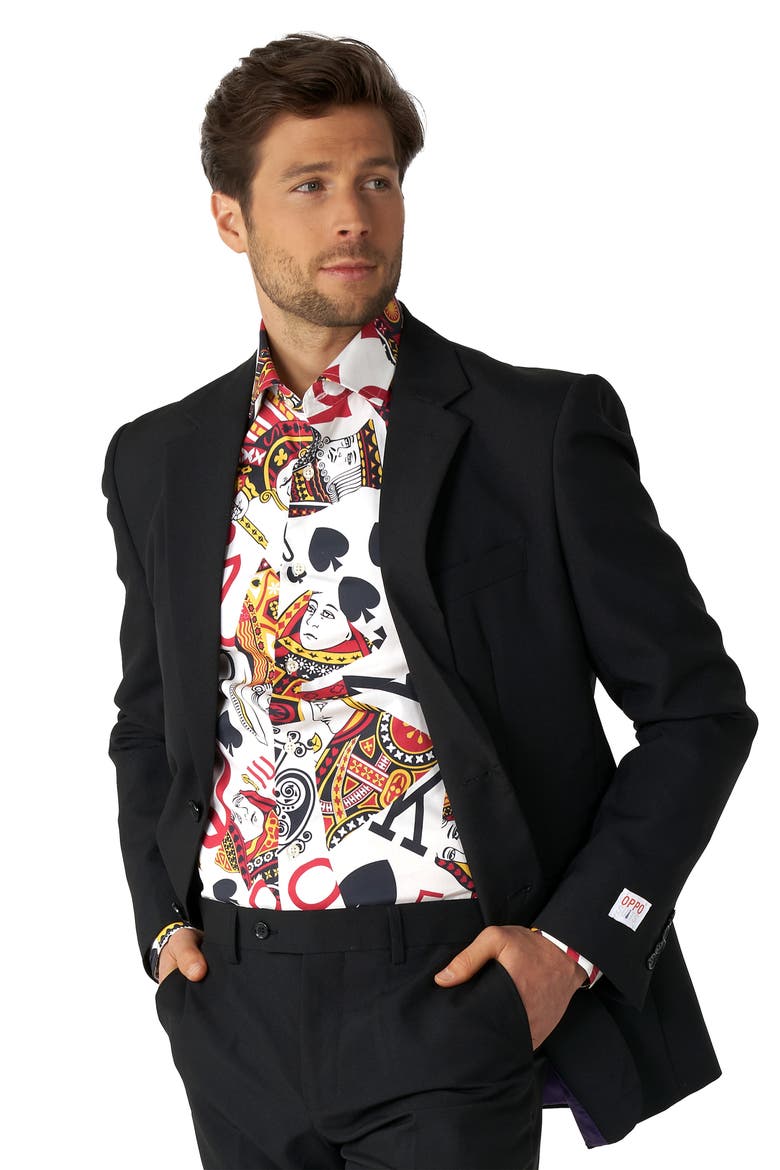King Of Clubs Button-Up Shirt, Alternate, color, MISCELLANEOUS