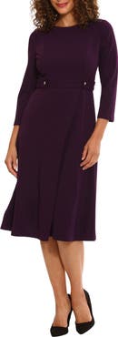 London Times Seamed Midi Dress