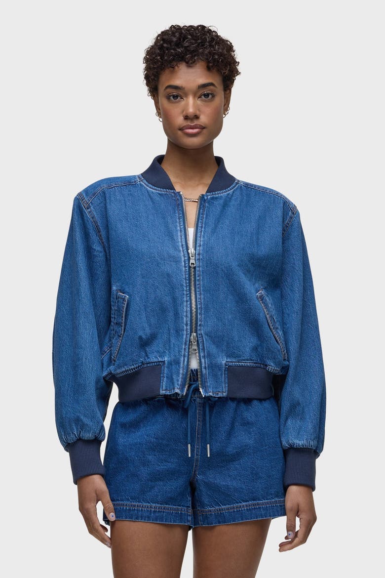 Denim Bomber Jacket, Main, color, LOTTERY
