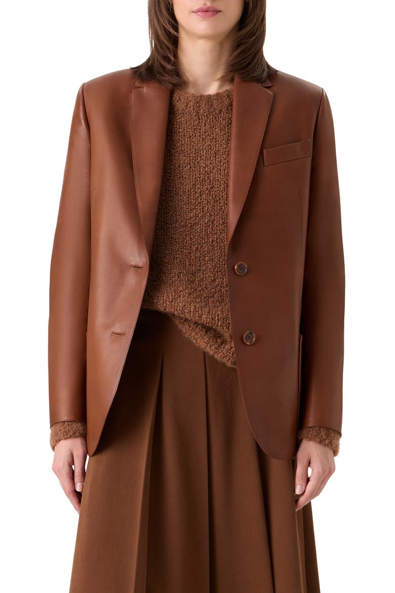 Kora Leather Jacket, Main, color, VICUNA