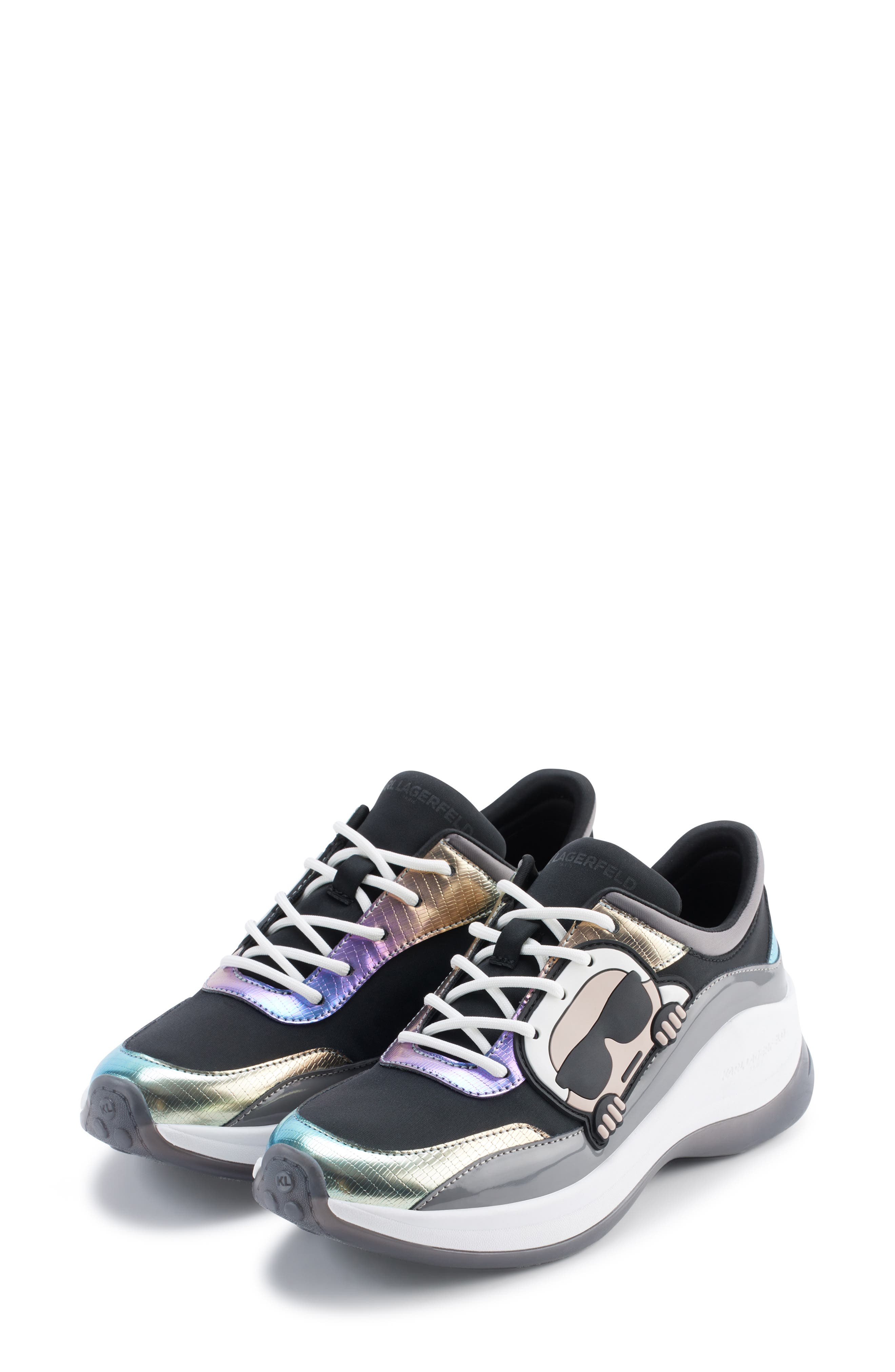 KARL LAGERFELD PARIS Coty Sneaker, Alternate, color, Slate/ Black