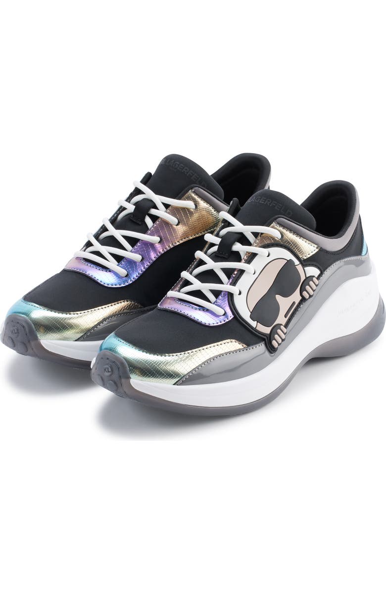 KARL LAGERFELD PARIS Coty Sneaker, Alternate, color, Slate/ Black