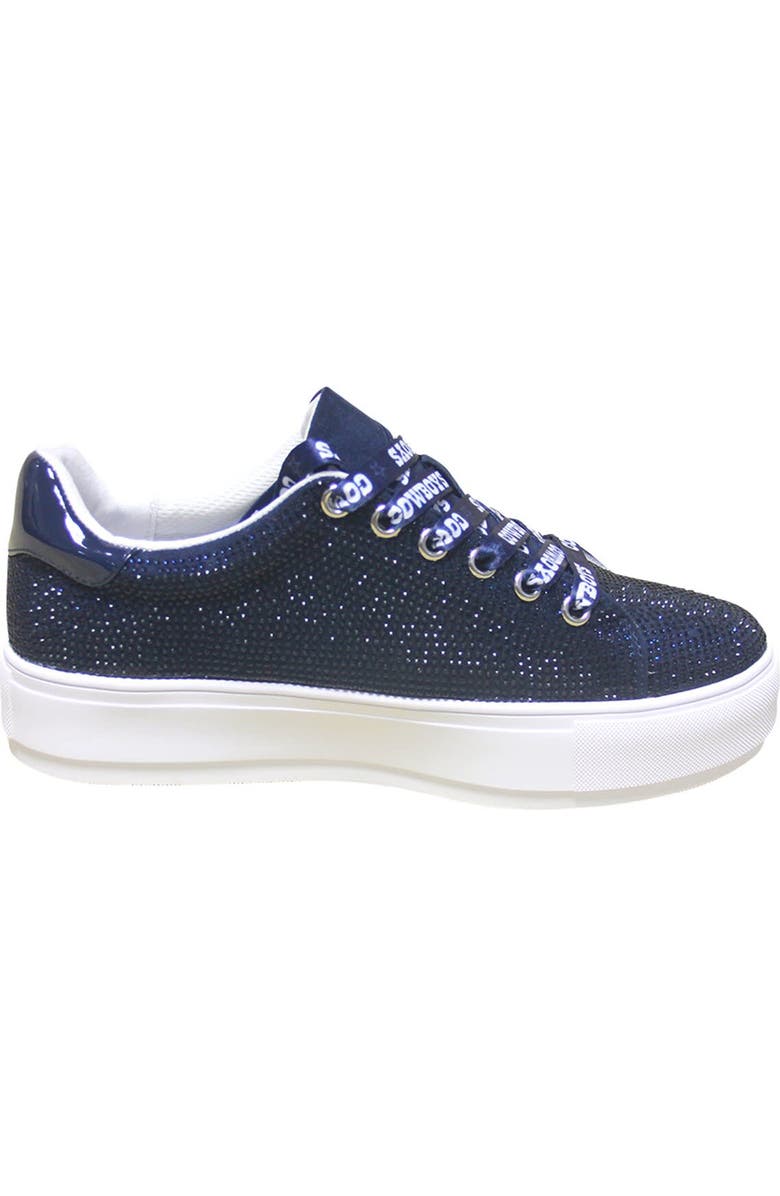 CUCE Women's Cuce Navy Dallas Cowboys Team Color Crystal Sneakers, Alternate, color,