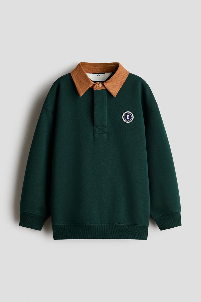 Rugby Shirt With Motif Detail, Main, color, Dark green/The Champs Team