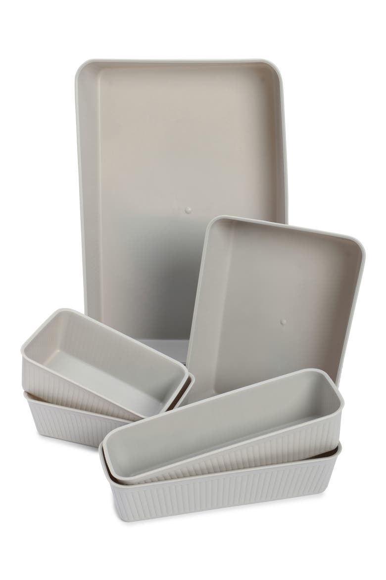 Heritage 6-Piece Storage Basket Set, Main, color, LIGHT GRAY