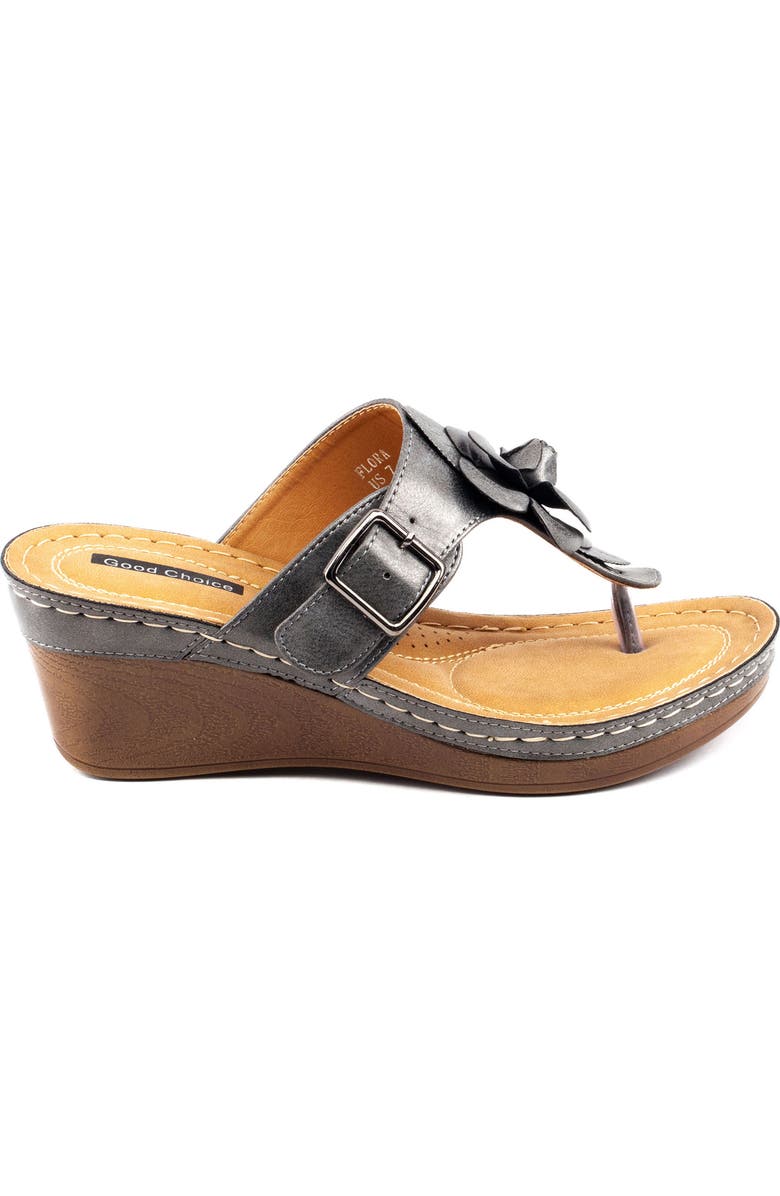 GOOD CHOICE NEW YORK Flora Sandal, Alternate, color, Pewter