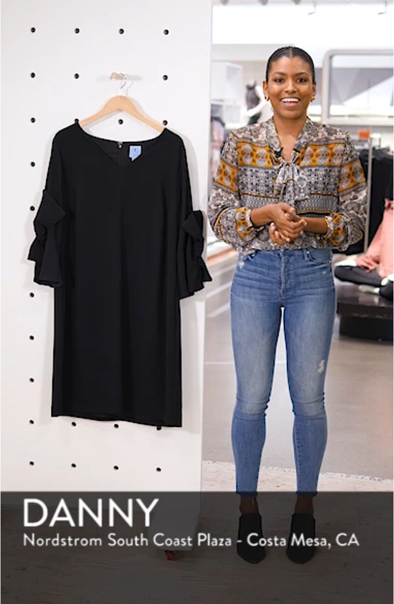 Moss Crepe Bow Shift Dress, sales video thumbnail