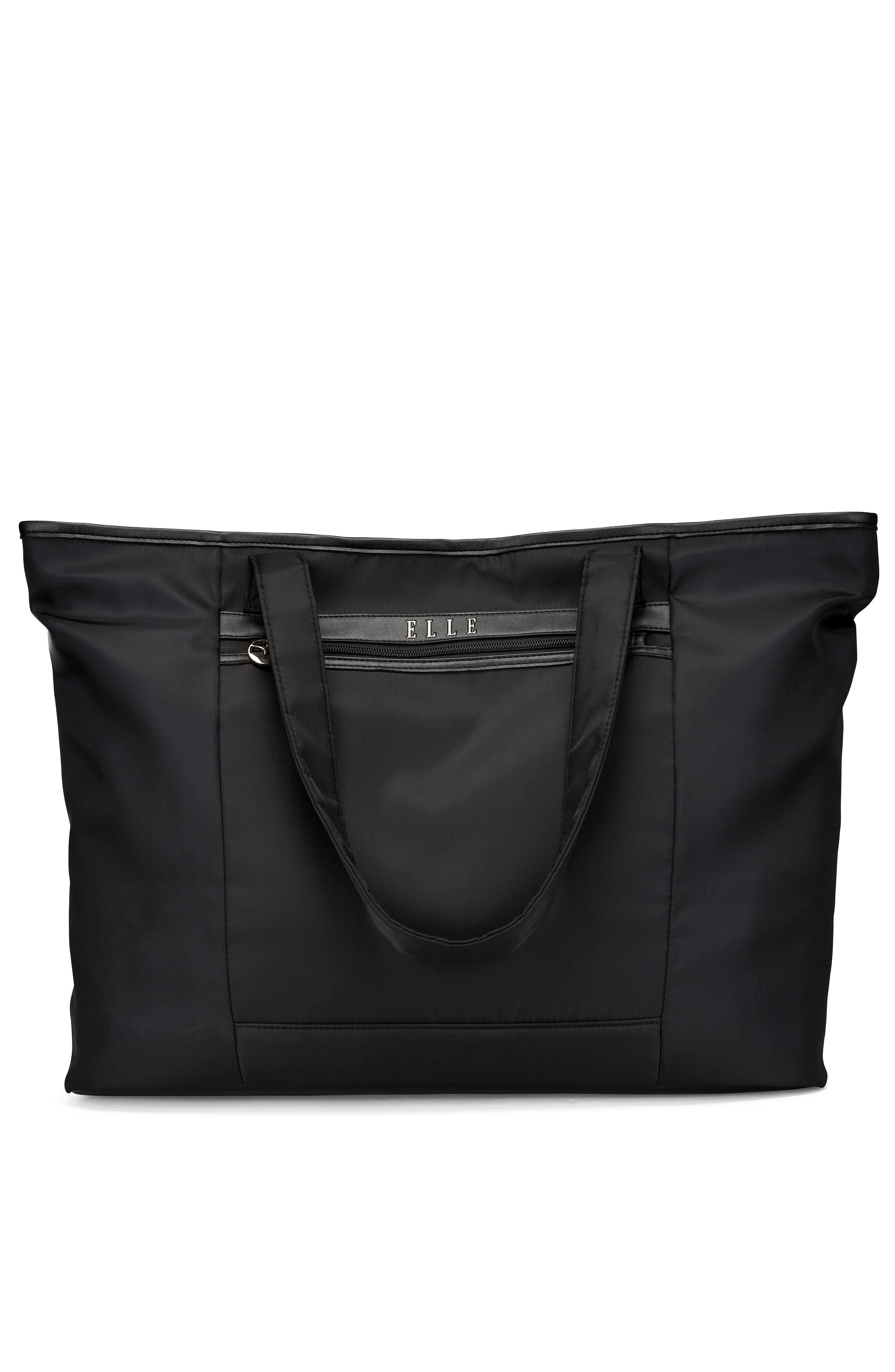 ELLE Rendezvous 38L Twill Weekender Duffel Bag, Alternate, color, Black
