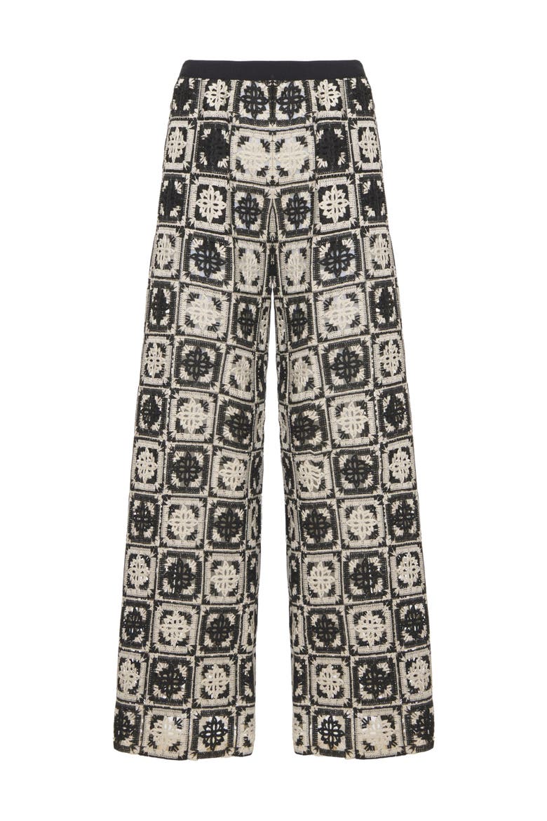 Palazzo Pants, Alternate, color, Mini Tiles Macrame' Black