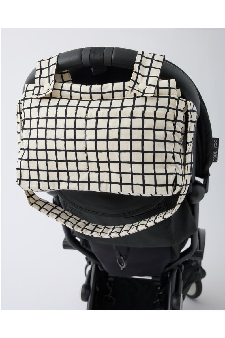 Stroller Party Caddy Bag, Main, color, Black Grid