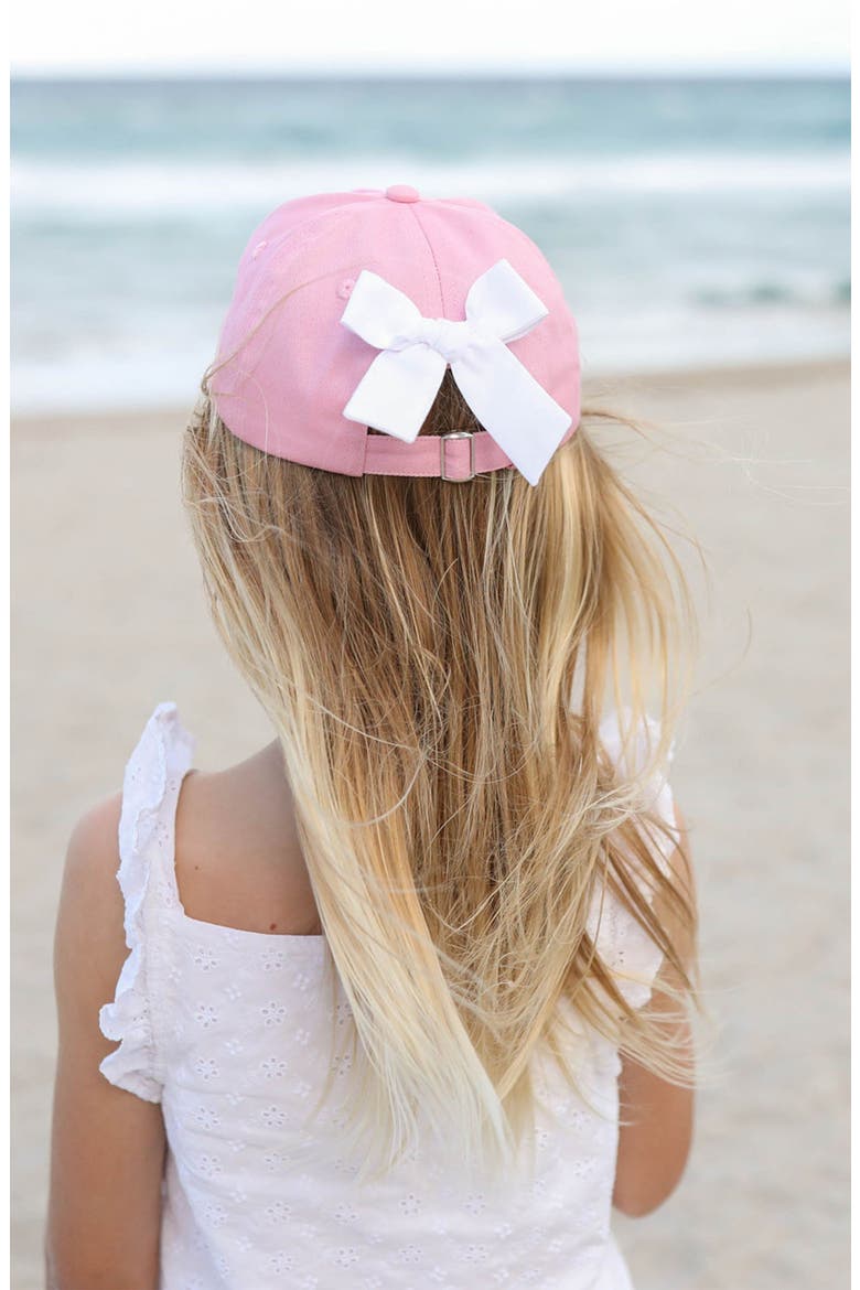 Little Sister Twill Bow Baseball Hat, Alternate, color, Pink