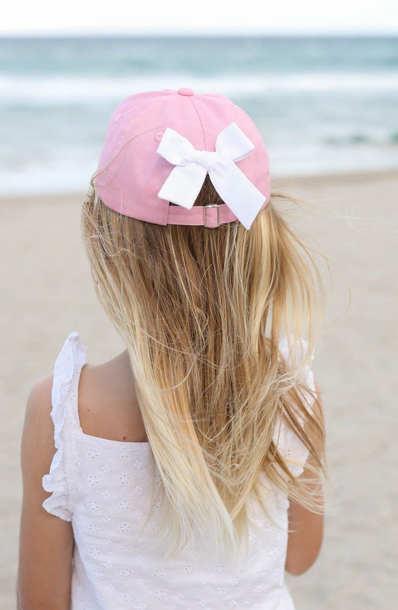 Bits & Bows Little Sister Twill Bow Baseball Hat, Alternate, color, Pink
