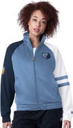 STARTER Women's Starter Light Blue Memphis Grizzlies Line Up Dolman Raglan Full-Zip Track Jacket