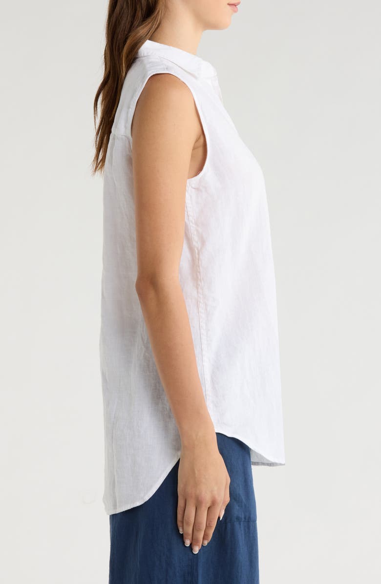 Frank & Eileen Finley Sleeveless Linen Button-Up Shirt, Alternate, color, White