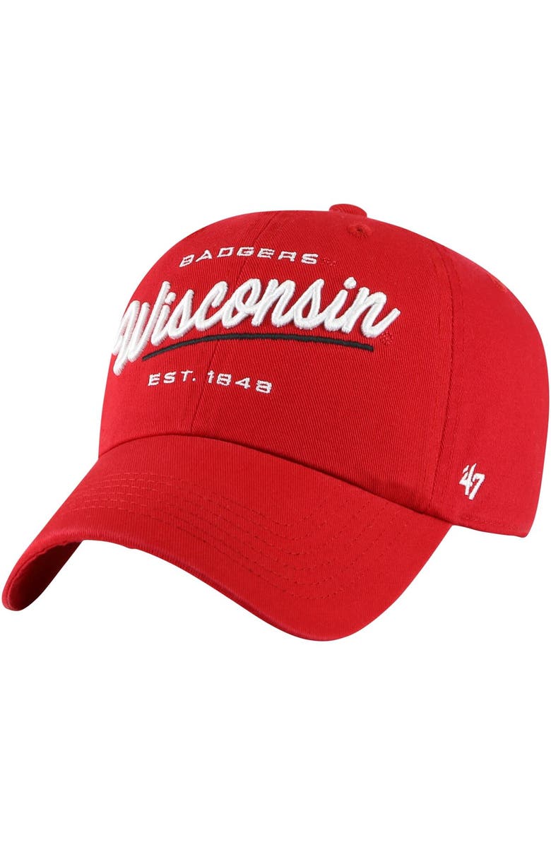 '47 Women's '47 Red Wisconsin Badgers Sidney Clean Up Adjustable Hat, Main, color, 