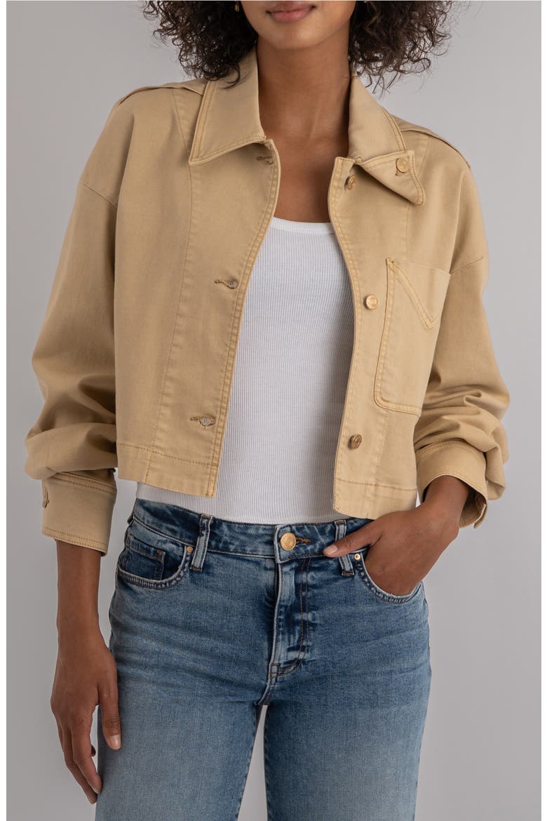 Camden Crop Denim Jacket, Main, color, CASHEW