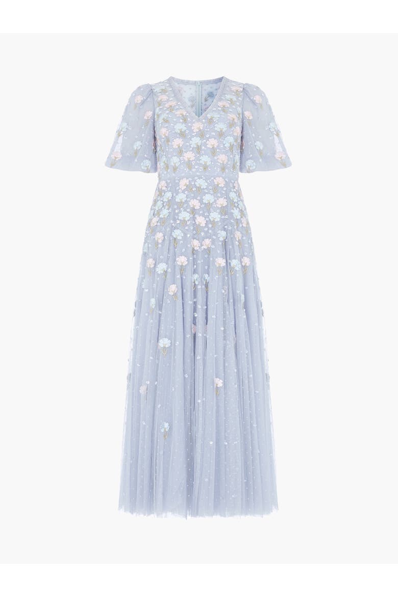 Dandelion Ditsy Ankle Gown, Alternate, color, Skylight