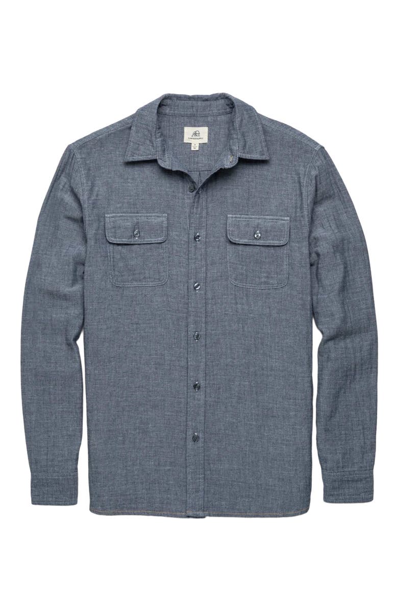 Surfside Supply Co. Zhu Double Gauze Shirt, Main, color, Navy