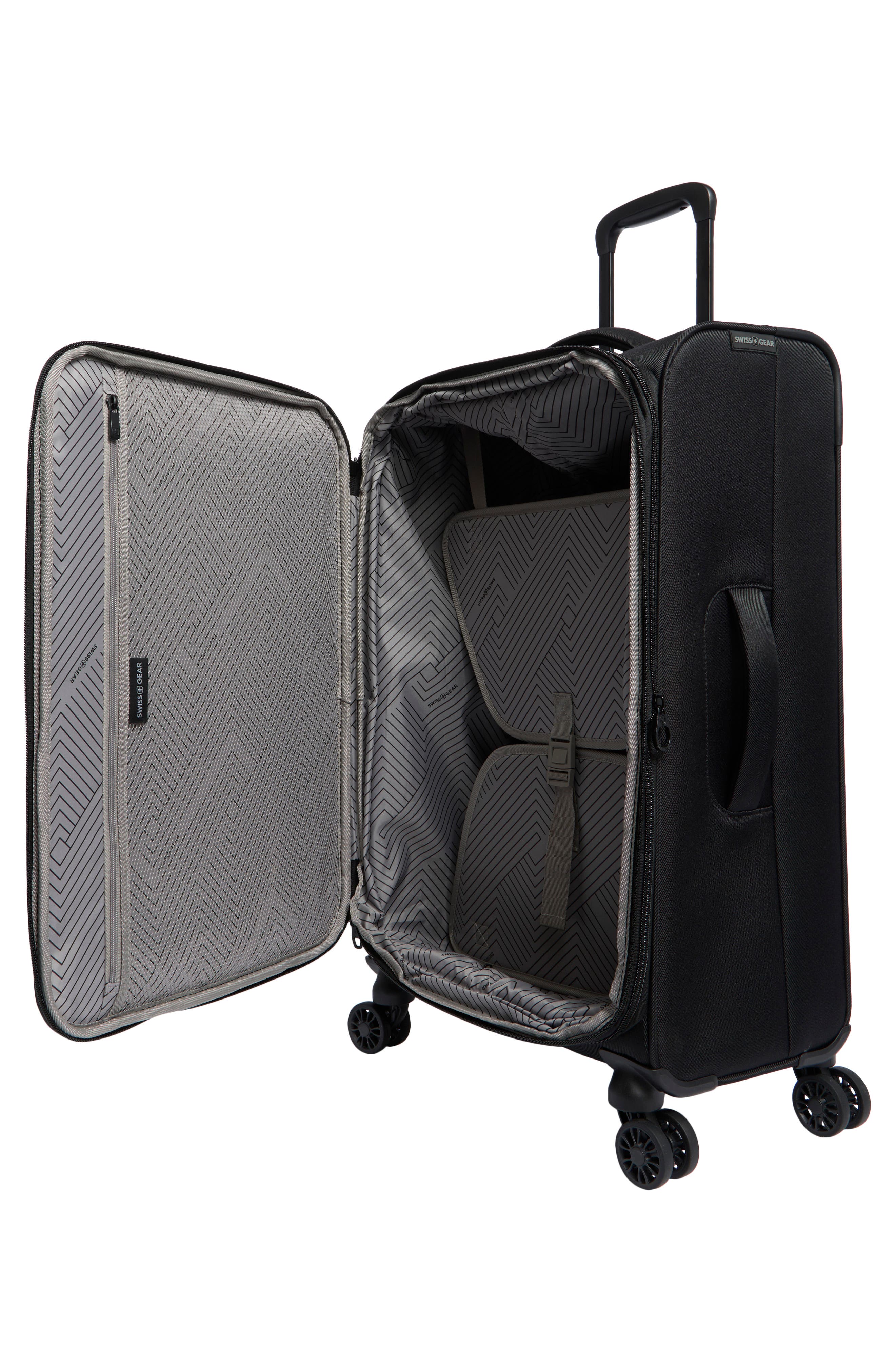 SWISSGEAR 24-Inch Softside Spinner Luggage, Alternate, color, Black