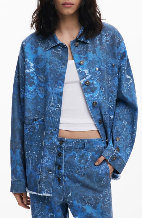 Floral Print Denim Jacket