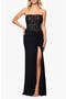 Sequin Lace Bodice Strapless Gown