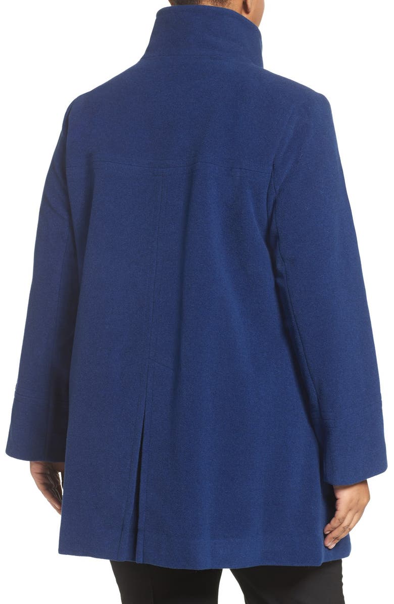 Larry Levine Wool Blend A-Line Babydoll Coat, Alternate, color,