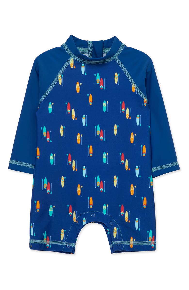 Little Me Surf One-Piece Rashguard Swimsuit, Main, color,