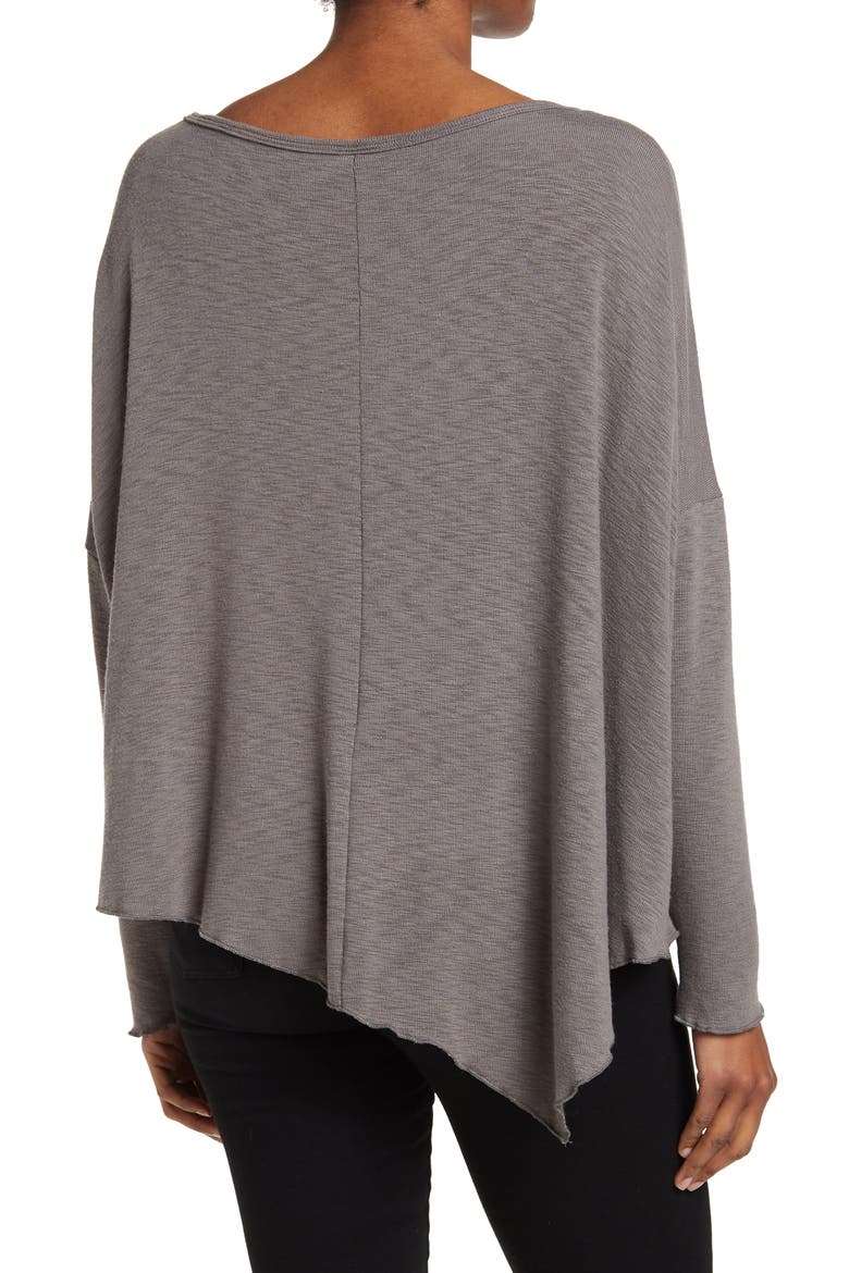 Assymetrical Hem Dolman Sleeve Sweater, Alternate, color, SLATE