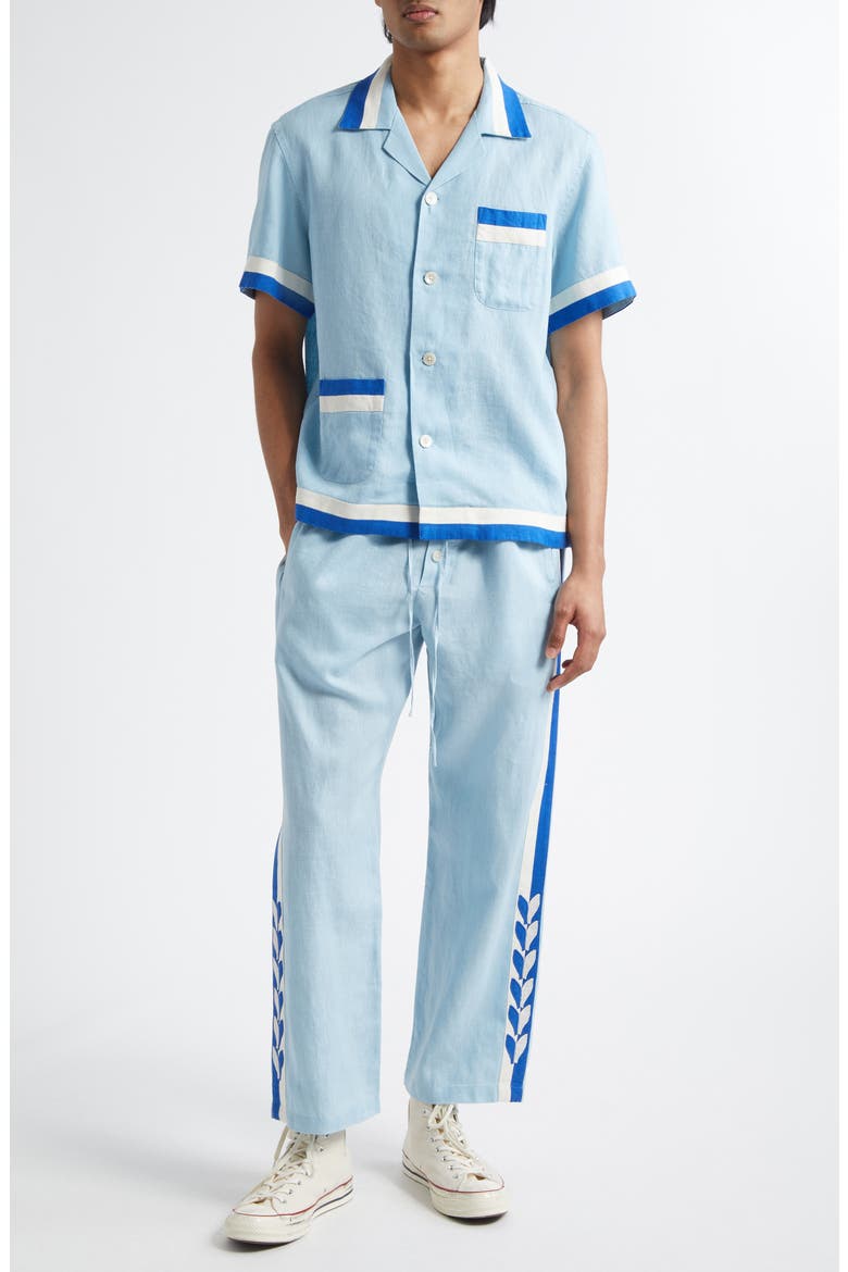 Seedling Stripe Pajama Pants, Alternate, color, WHITE/ BLUE