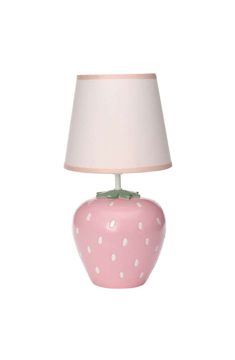 Bedtime Originals Flower Power Hand-Painted Custom Strawberry Lamp with Shade, Main, color, Pink