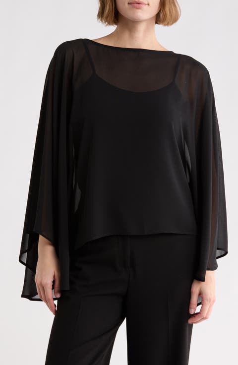Sheer Chiffon Poncho Top