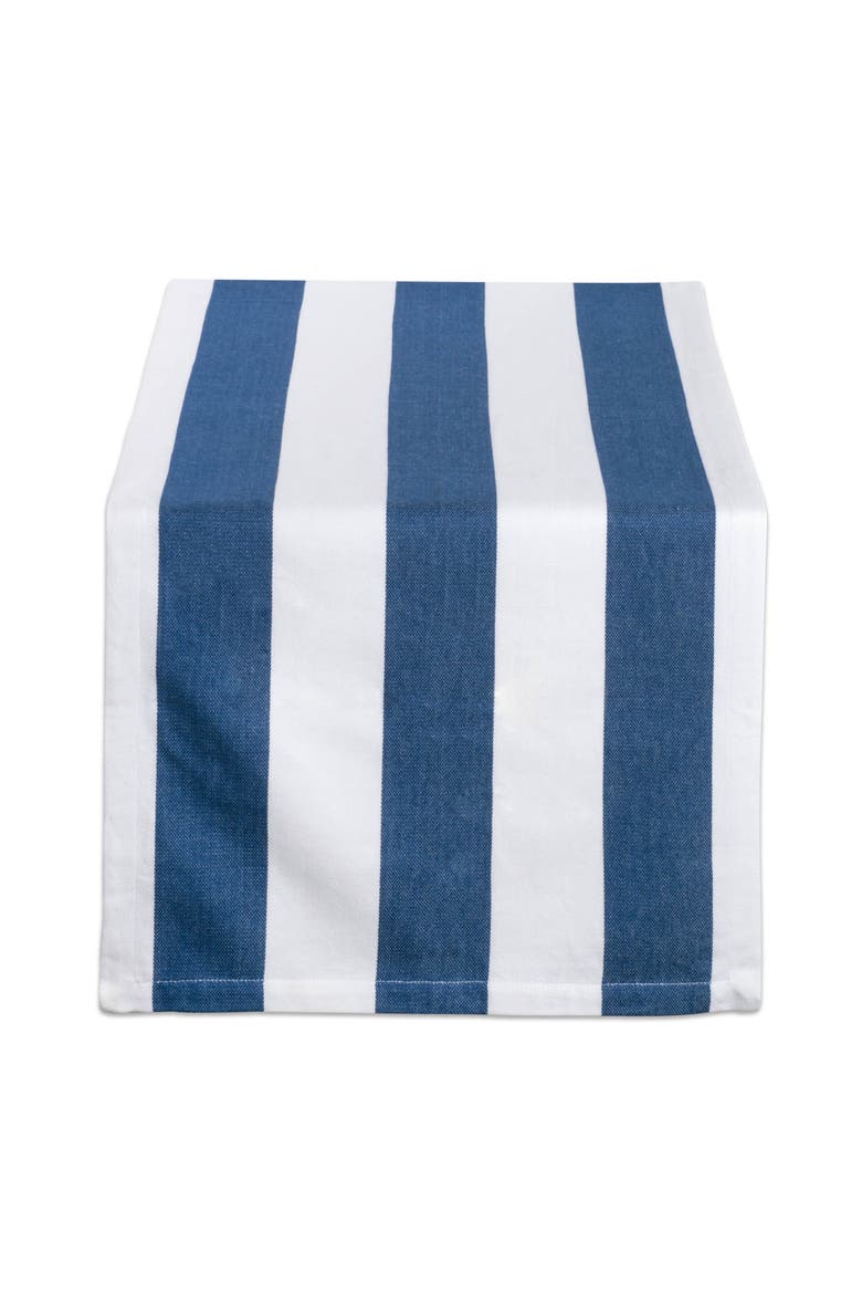 Dobby Stripe Table Runner 18x72", Main, color, Navy/White