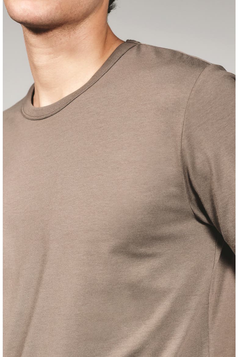 Stretch Cotton & Modal Performance Crewneck T-Shirt, Alternate, color, UMBER