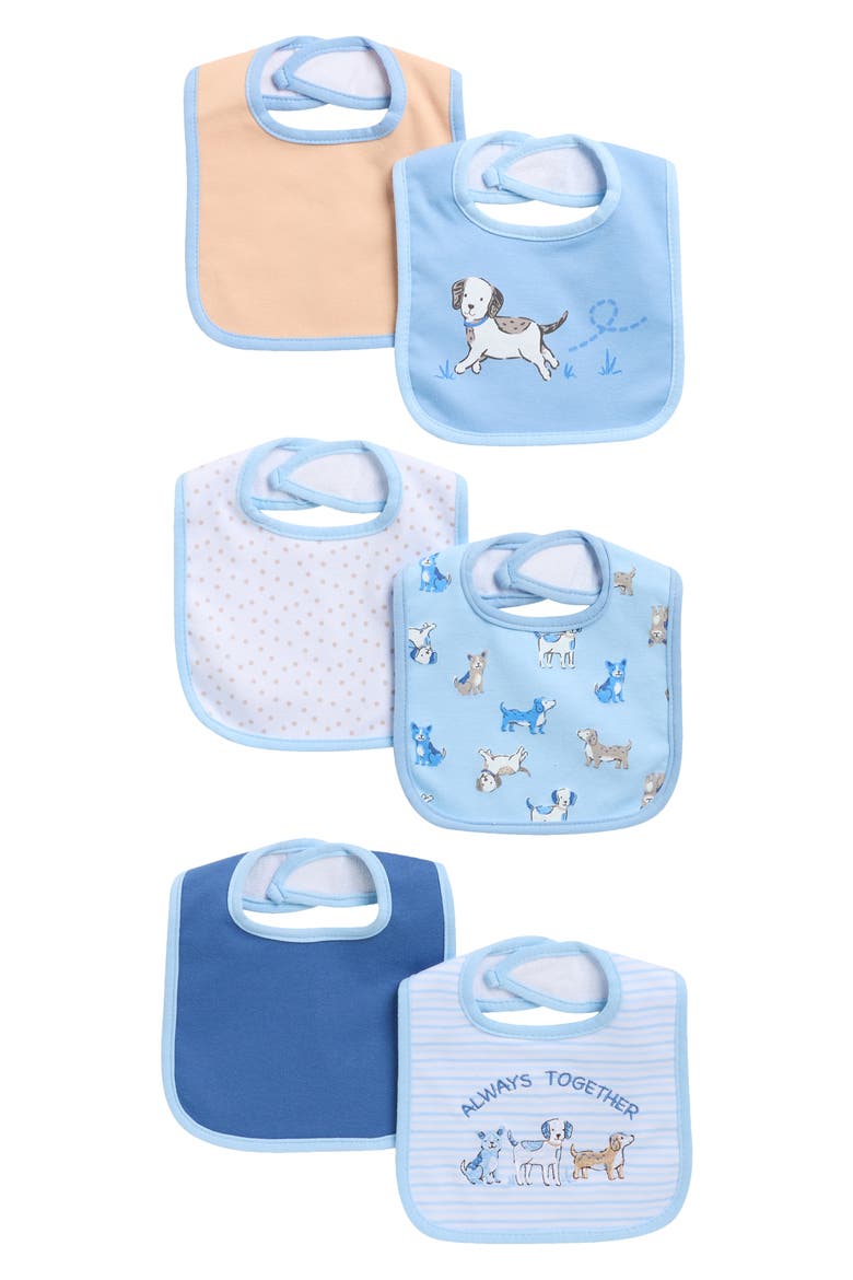 6-Pack Assorted Puppy Bibs, Main, color, BLUE