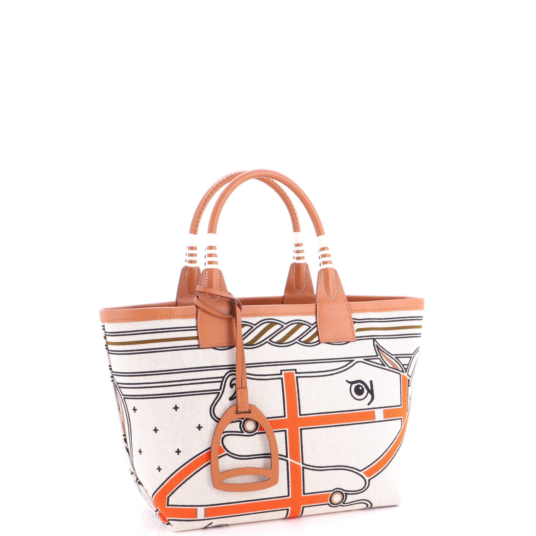 Sac Steeple Tote Printed Toile with Leather 28, Alternate, color, Gold