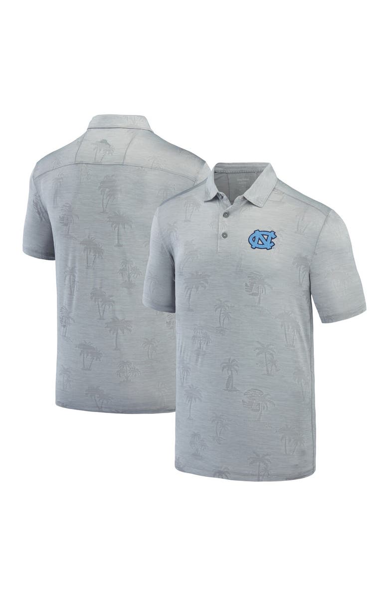 Tommy Bahama Men's Tommy Bahama Gray North Carolina Tar Heels Sport Palm Coast Palmera IslandZone Polo, Main, color, 