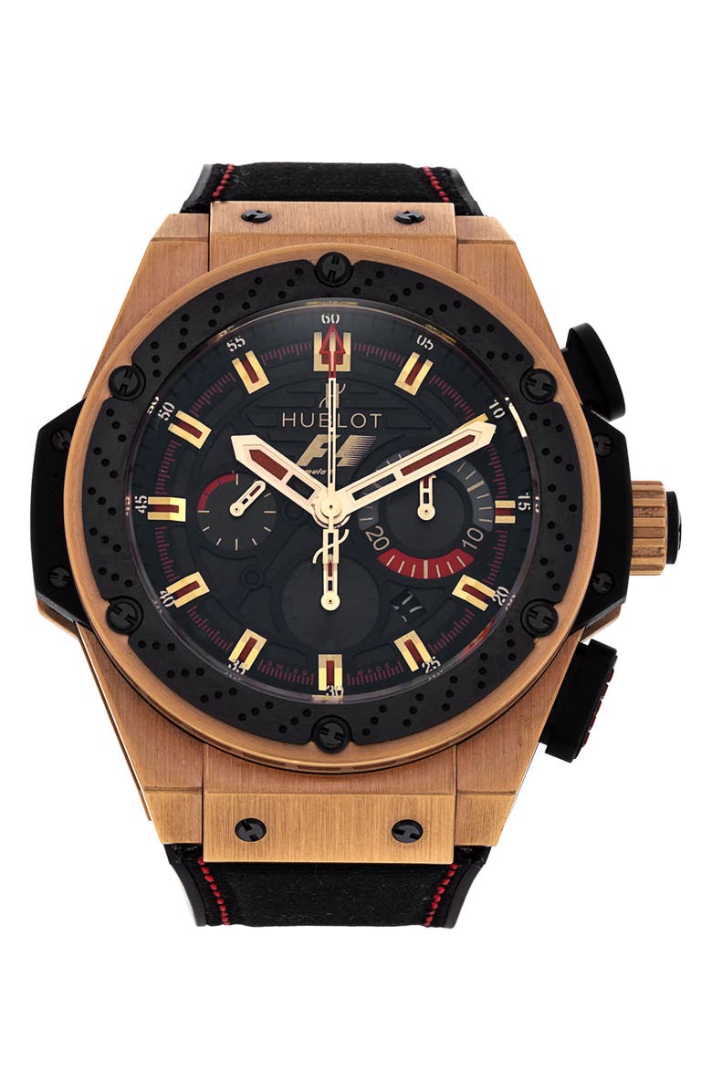 Watchfinder & Co. Hublot Preowned 2011 Big Bang King Power Chronograph Fabric & Rubber Strap Watch, 48mm, Main, color, 