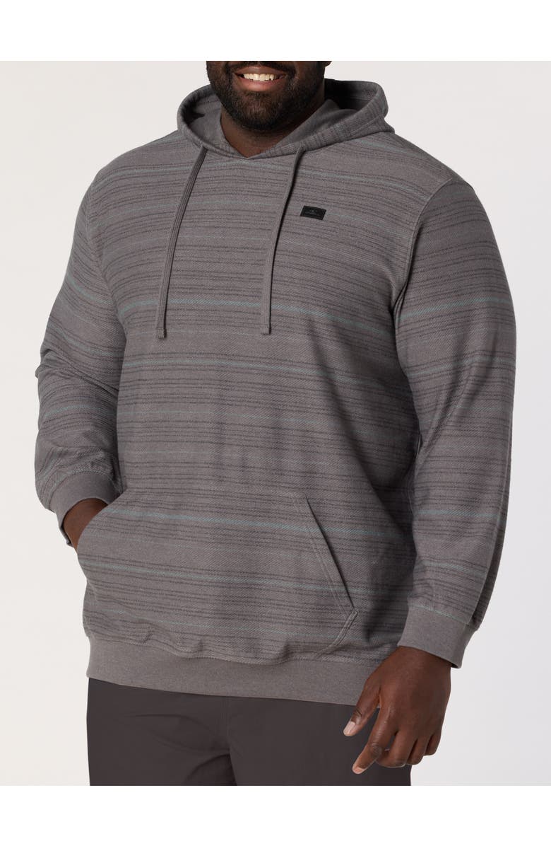 O'Neill Big & Tall Bavaro Striped Pullover Hoodie V2, Main, color, Dark Shadow