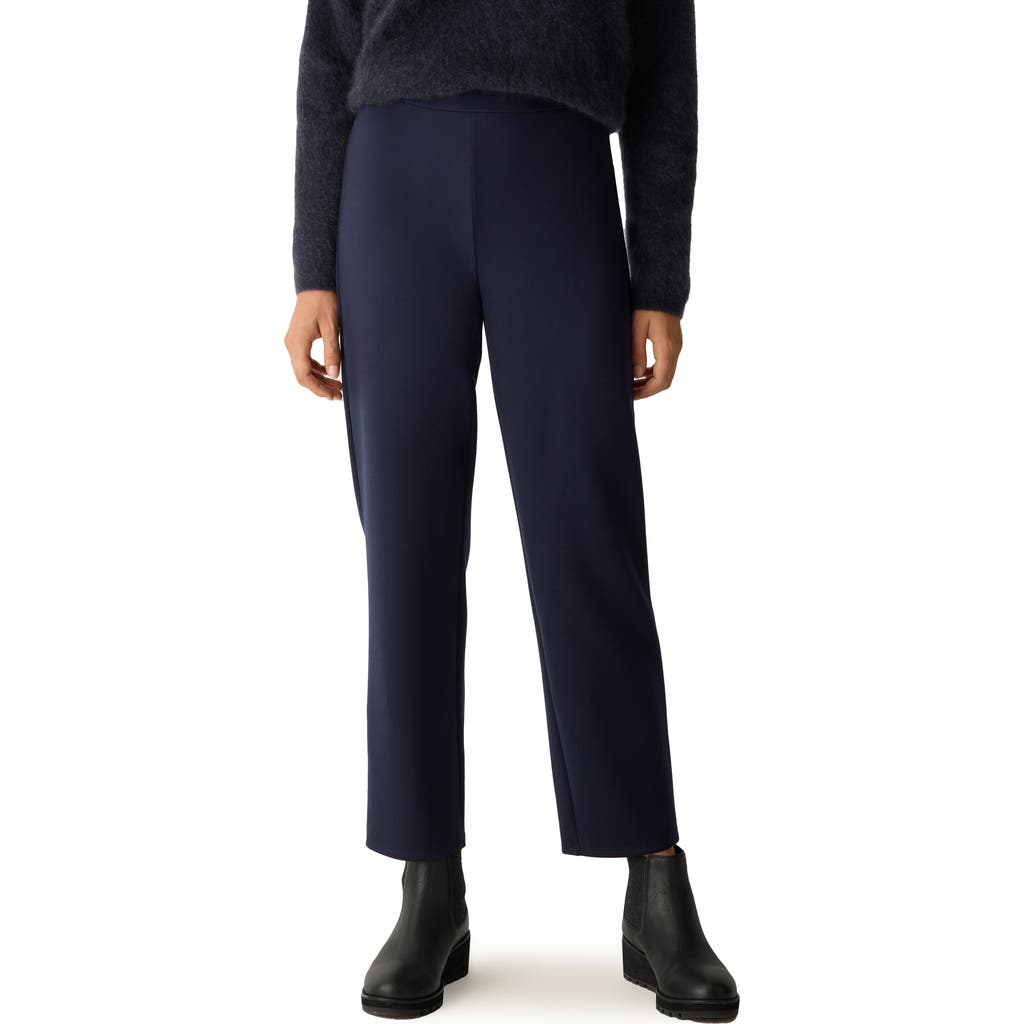 Eileen Fisher Double Knit Lantern Ankle Pants In Blue