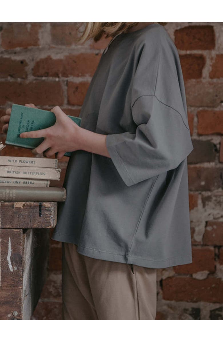 The Simple Folk The Oversized Tee, Alternate, color, Lead Gray