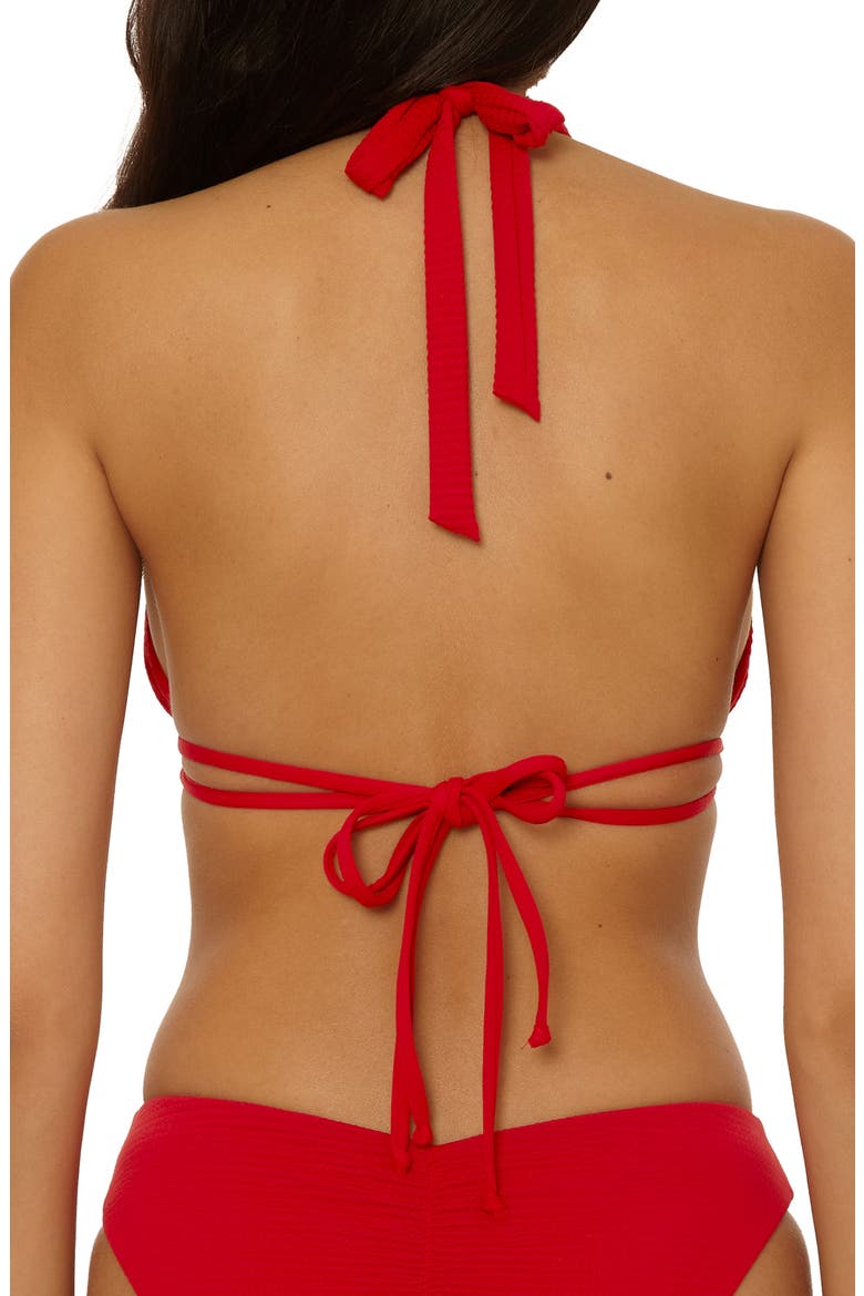 Riviera Triangle Bikini Top, Alternate, color, APPLE