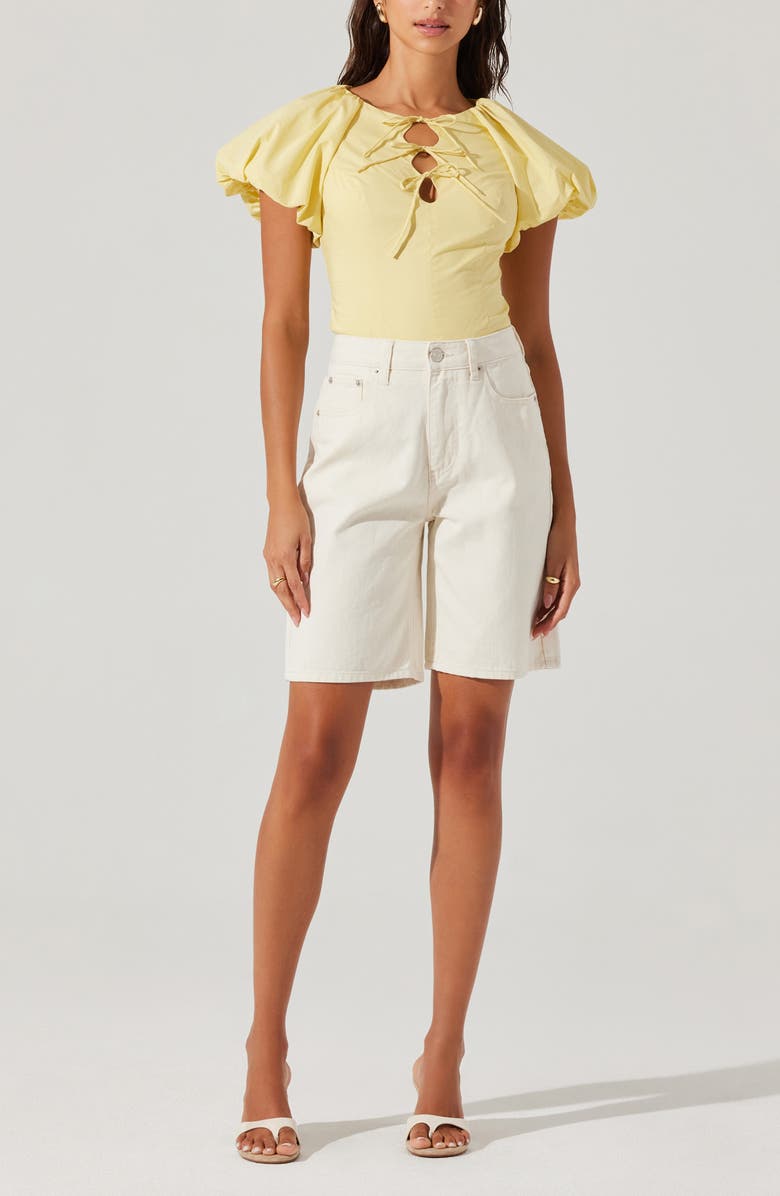 ASTR the Label Aine Tie Detail Cotton Top, Alternate, color, Yellow