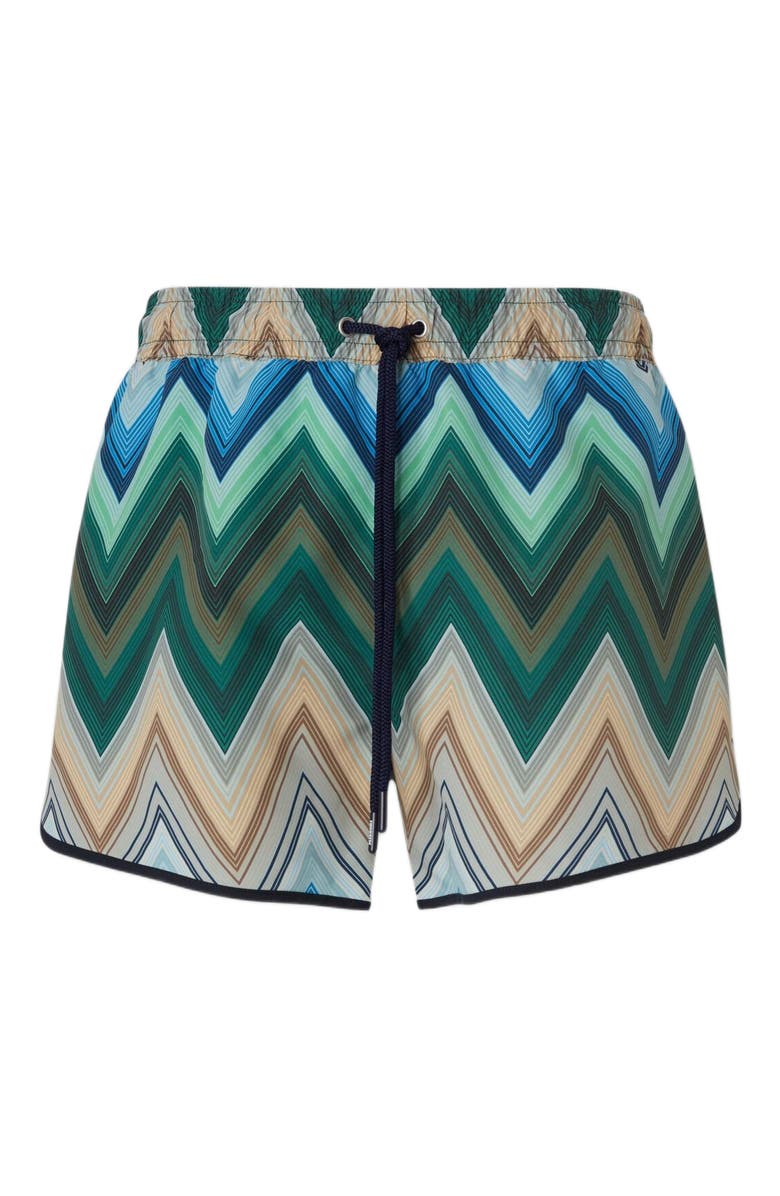 Missoni Swim Shorts With Macro Zigzag Print, Alternate, color, Green