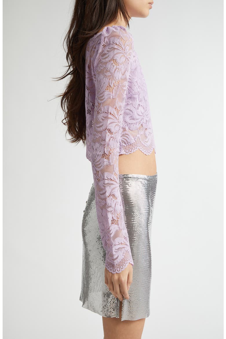 Bateau Neck Stretch Lace Crop Top, Alternate, color, FRENCH LAVANDER