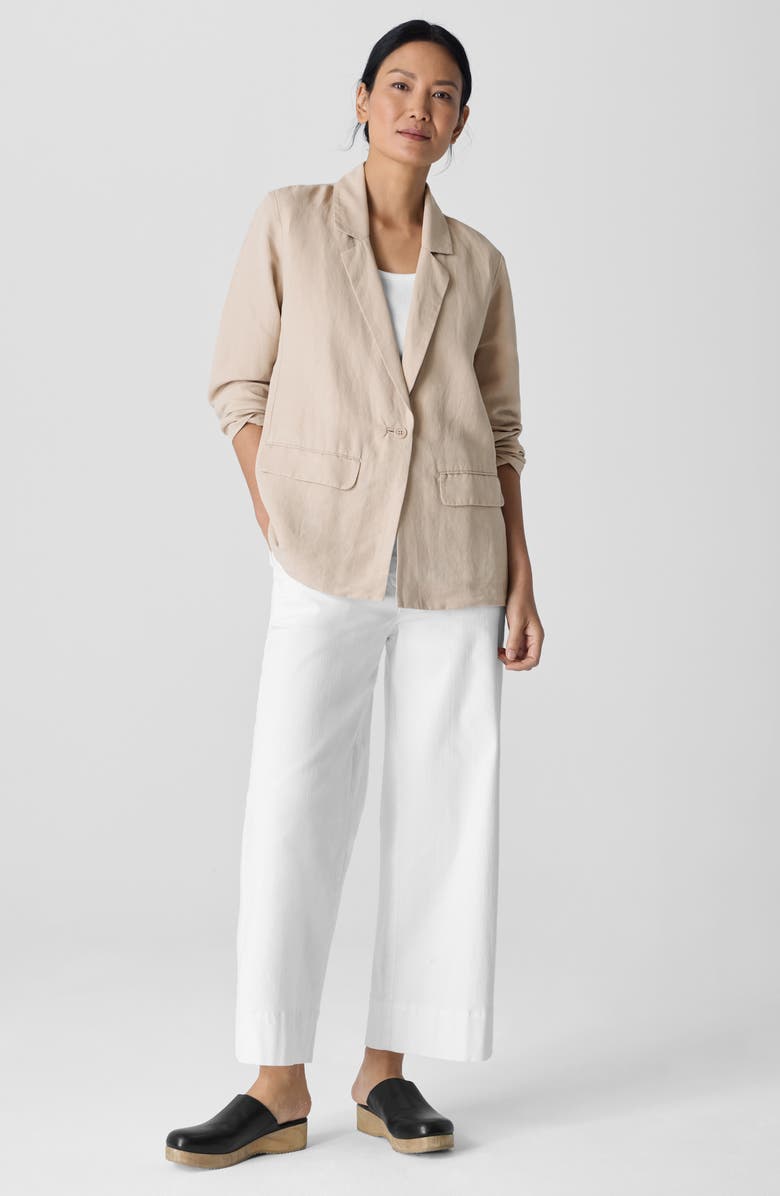 Eileen Fisher Organic Linen & Silk Blazer, Alternate, color, Wheat