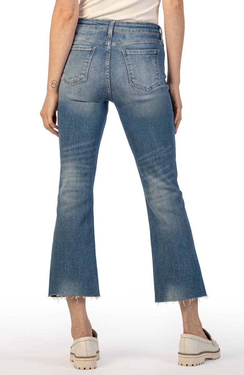 KUT from the Kloth Kelsey Fab Ab High Waist Raw Hem Ankle Flare Jeans, Alternate, color, Perceptual W/Me