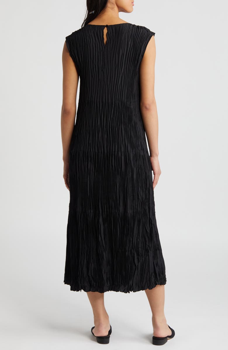 Eileen Fisher Pleated Tiered Silk Midi Dress, Alternate, color, 
