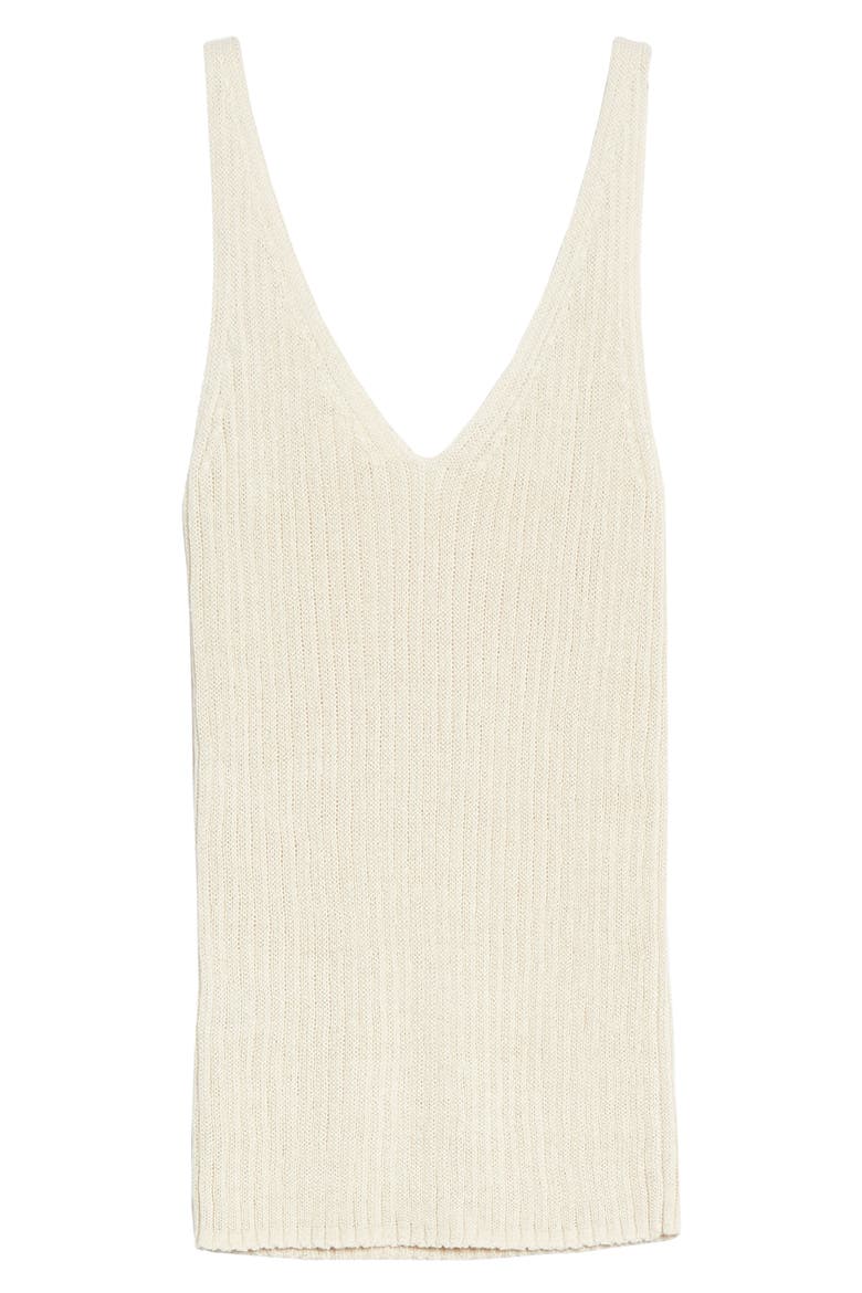 V-Neck Ribbed Sweater Tank, Alternate, color, BEIGE RAINY DAY