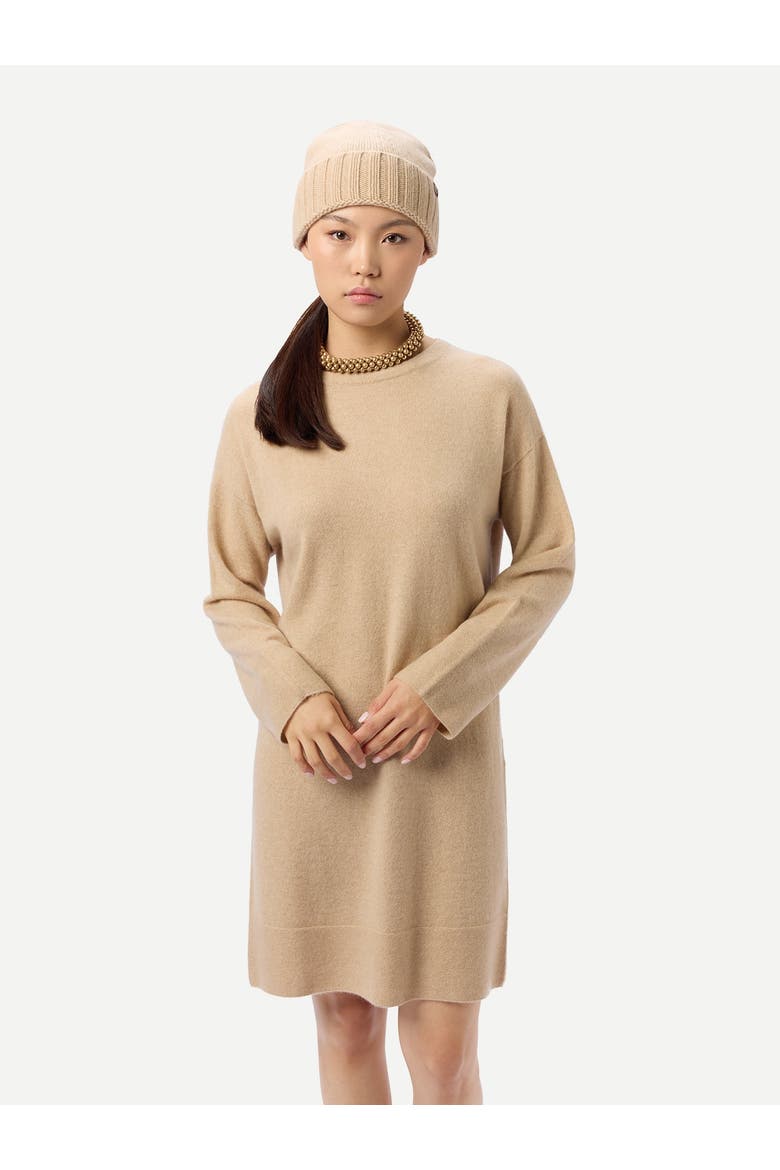 C-Neck Knit Dress, Alternate, color, beige