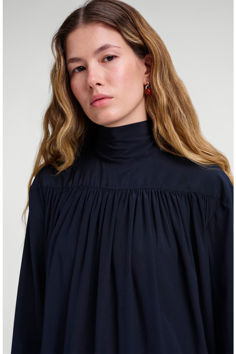 Danielle Tie Back Silk Top, Alternate, color, EVENING BLUE